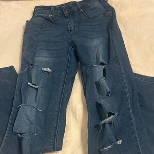 Balera Distressed Boyfriend Jeans in Deep Blue